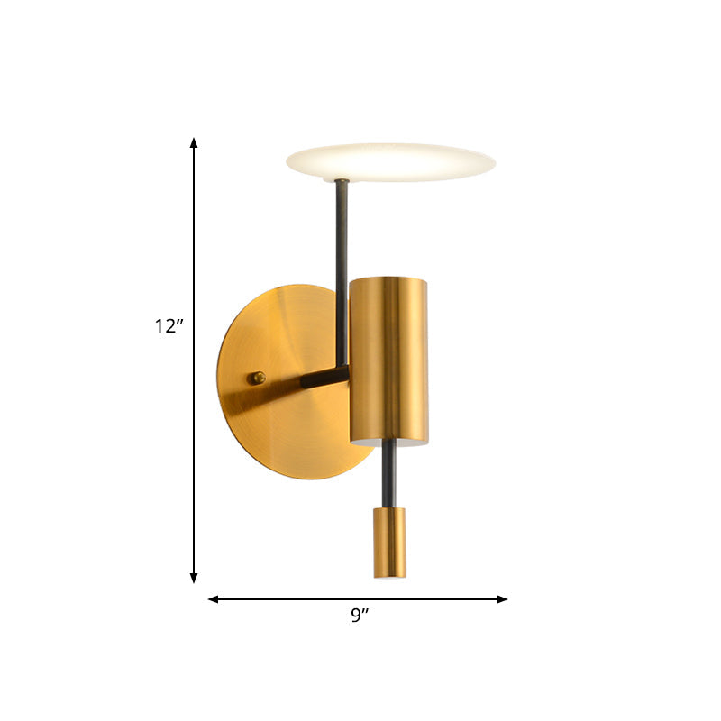 Postmodern Brass Tube Wall Mounted Led Sconce Lamp