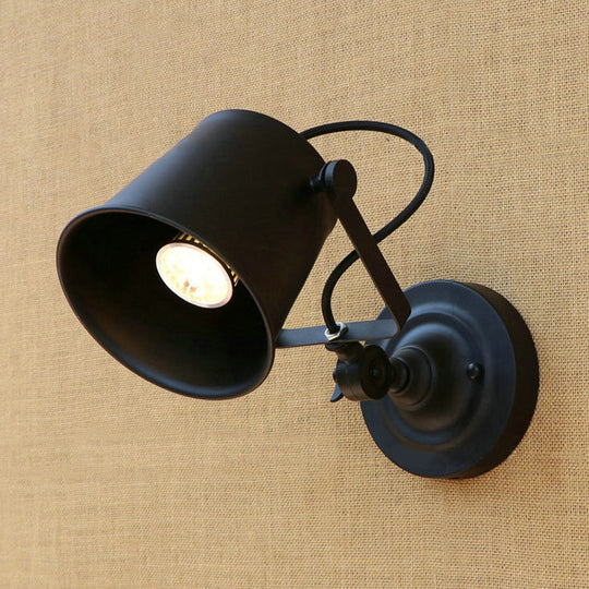 Antique Style Iron Wall Sconce - Outdoor Mounted Lamp Adjustable Black/Grey