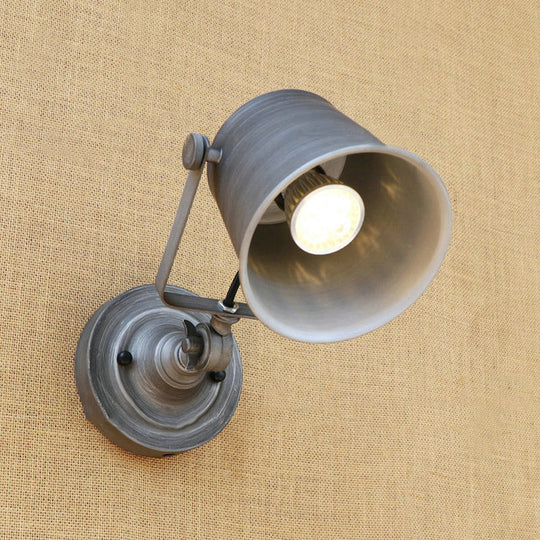 Antique Style Iron Wall Sconce - Outdoor Mounted Lamp Adjustable Black/Grey