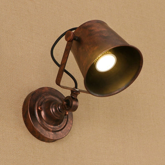 Antique Style Iron Wall Sconce - Outdoor Mounted Lamp Adjustable Black/Grey Rust