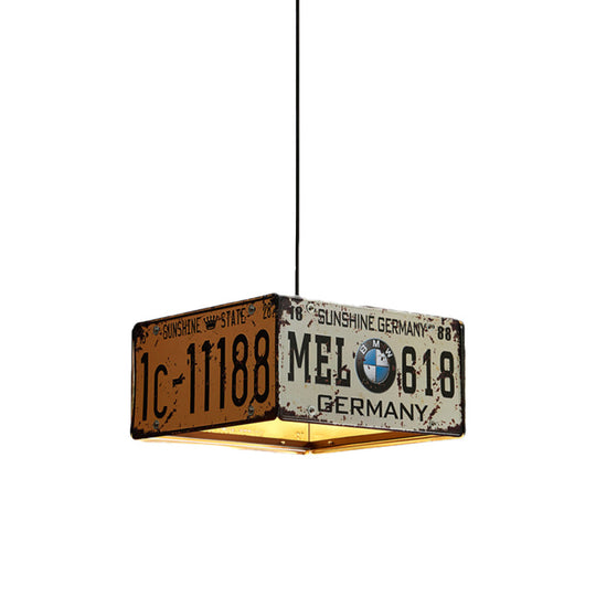 Industrial Iron Triple Pendant Light With Adjustable Cord - Square Chandelier Lamp