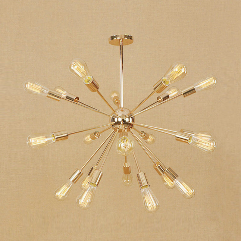 Copper/Chrome Sputnik Chandelier - Retro Metal Pendant Light With 9/12 Lights Stylish Ceiling Lamp