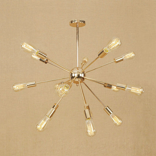 Retro Copper/Chrome Chandelier - Stylish 9/12 Lights Pendant Light for Over Table