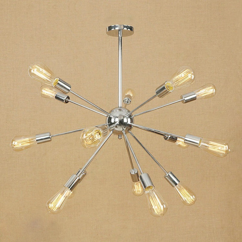 Retro Copper/Chrome Chandelier - Stylish 9/12 Lights Pendant Light for Over Table