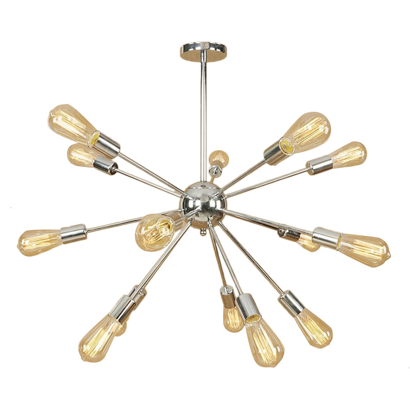 Retro Copper/Chrome Chandelier - Stylish 9/12 Lights Pendant Light for Over Table