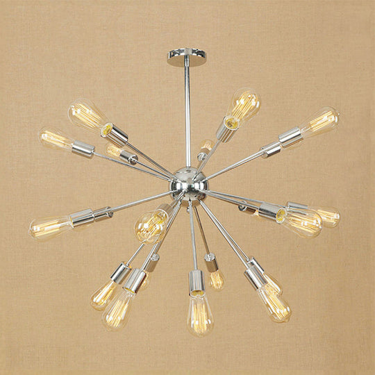 Farmhouse 18/21-Light Iron Chandelier: Copper/Gold Sputnik Ceiling Fixture for Dining Room