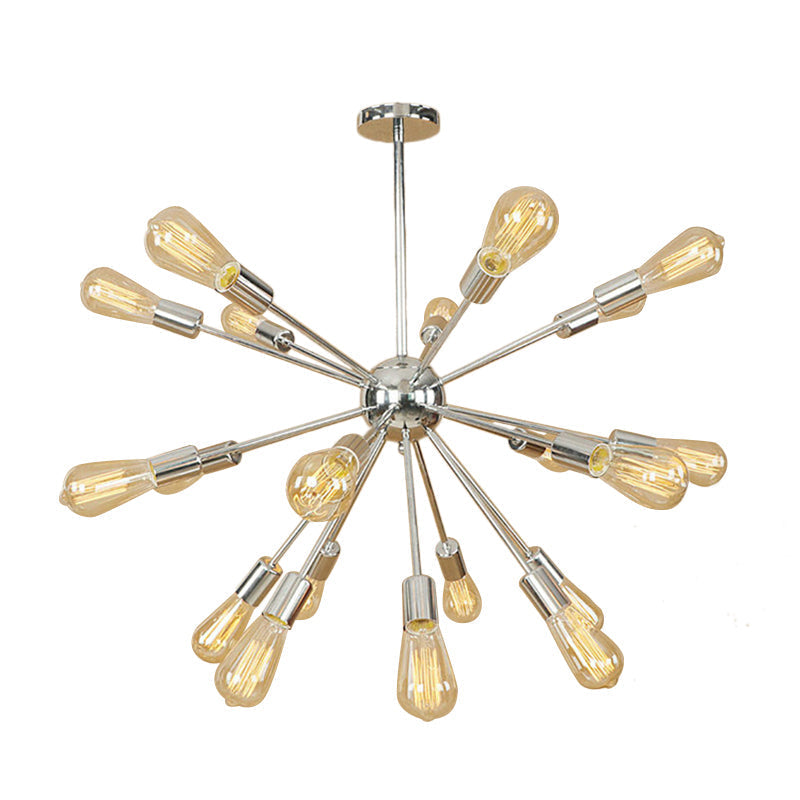 Modern Farmhouse Iron Chandelier Light - 18/21 Lights Copper/Gold Finish Sputnik Ceiling Fixture For