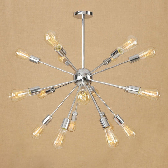 Farmhouse 18/21-Light Iron Chandelier: Copper/Gold Sputnik Ceiling Fixture for Dining Room