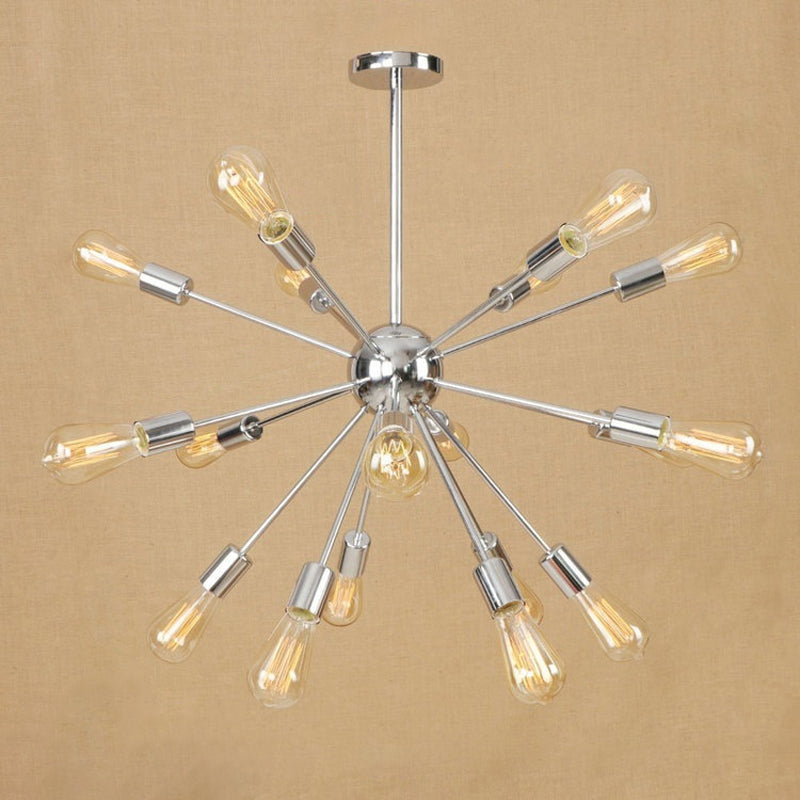 Modern Farmhouse Iron Chandelier Light - 18/21 Lights Copper/Gold Finish Sputnik Ceiling Fixture For