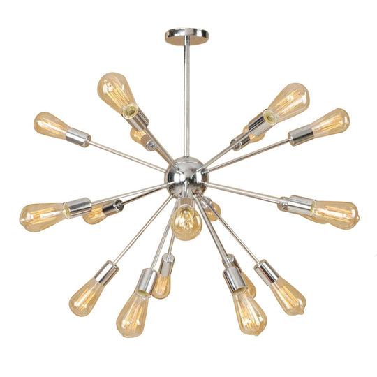 Farmhouse 18/21-Light Iron Chandelier: Copper/Gold Sputnik Ceiling Fixture for Dining Room