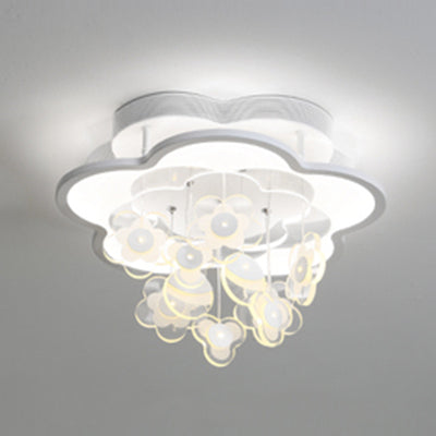 Blossom Modern Led Ceiling Light For Adult & Kid Bedrooms (Acrylic Flushmount) White / 18 2 Color