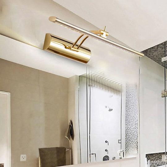 16/21.5 Modern Metal Led Bathroom Vanity Wall Sconce In Gold Finish / 16