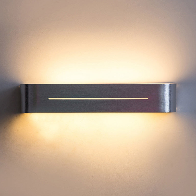 11/15 Modern Led Wall Washer Light - Silver Rectangular Sconce Fixture With Aluminum Shade