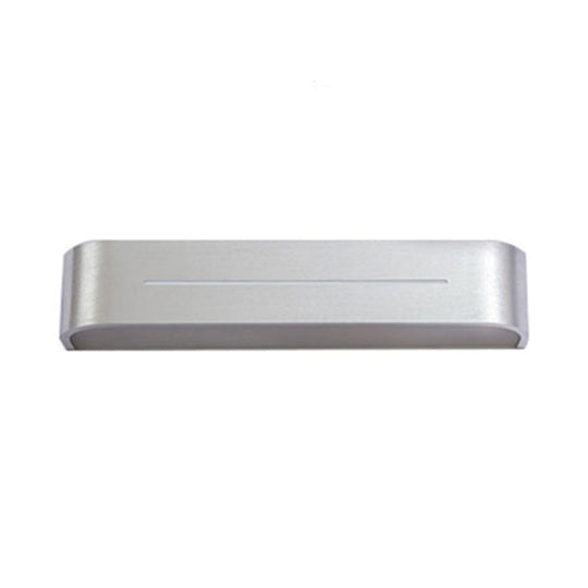 11/15 Modern Led Wall Washer Light - Silver Rectangular Sconce Fixture With Aluminum Shade