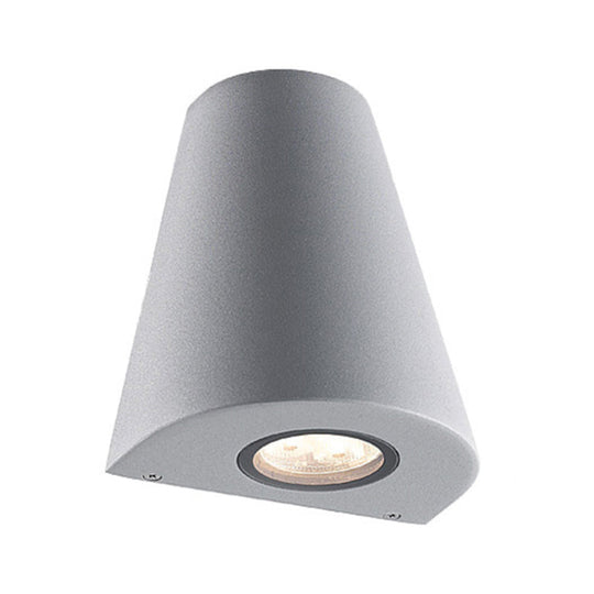 Modernist Led Wall Sconce With Aluminum Shade - Black/Gray Tapered Design For Porch Warm/White