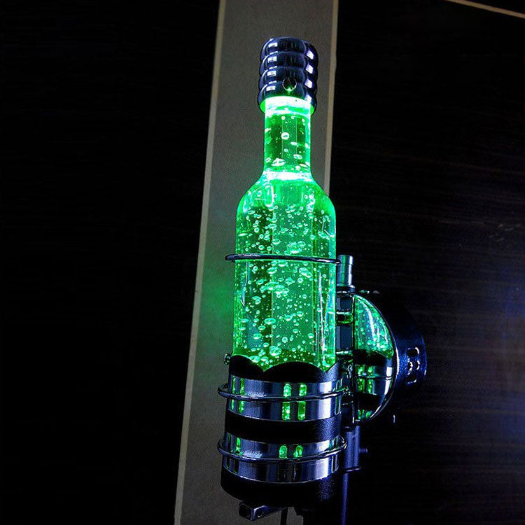 Contemporary Crystal Wall Lamp With Bottle Shape In Multi Color Light Ideal For Bars And Cafes Clear