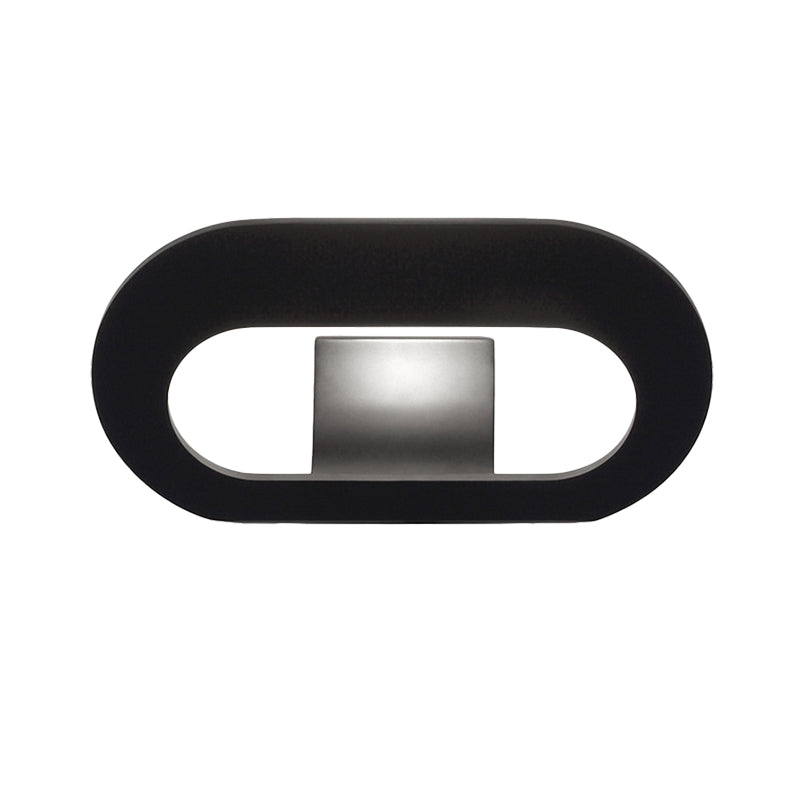 Simple Stylish Oval Shade Wall Lamp With Warm/White Led Lighting In Black/Grey