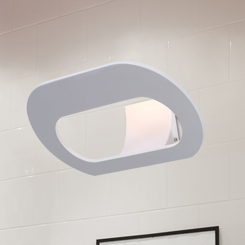 Simple Stylish Oval Shade Wall Lamp With Warm/White Led Lighting In Black/Grey White / Warm