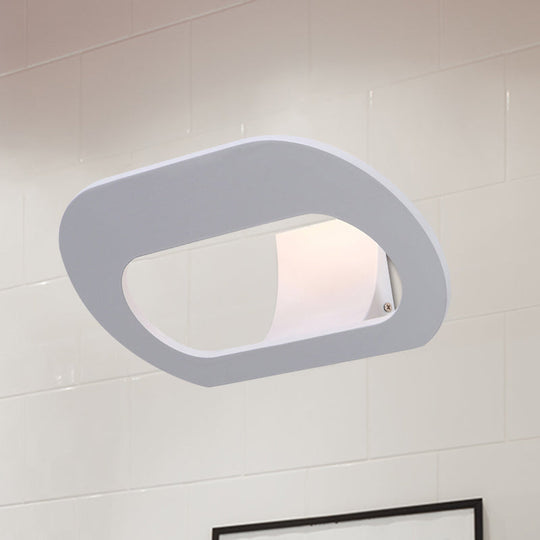 Simple Stylish Oval Shade Wall Lamp With Warm/White Led Lighting In Black/Grey White / Warm