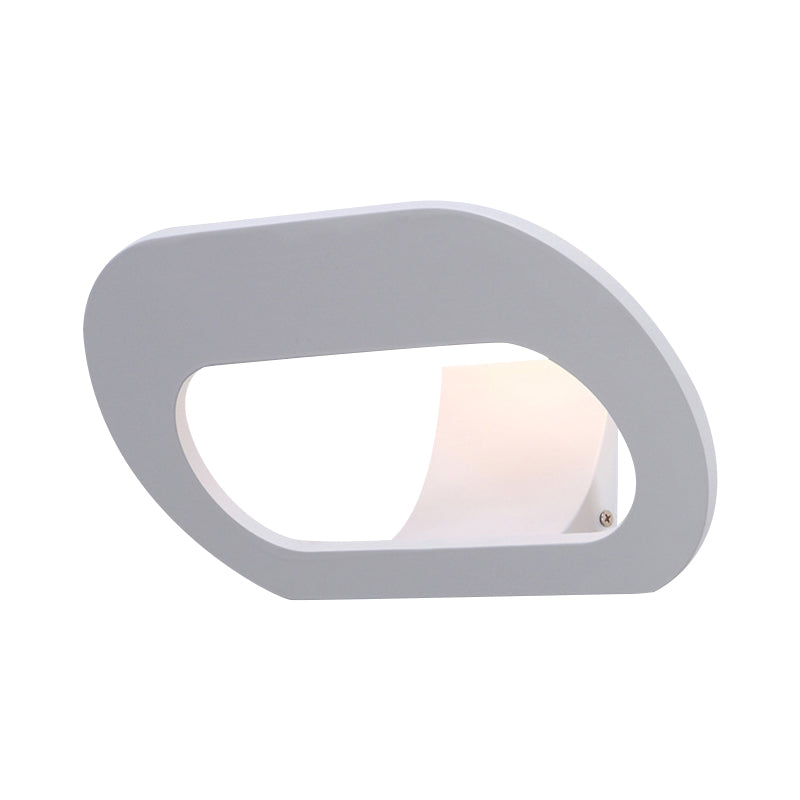 Simple Stylish Oval Shade Wall Lamp With Warm/White Led Lighting In Black/Grey