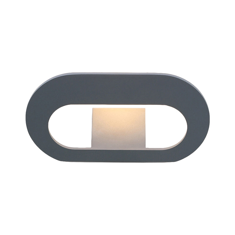 Simple Stylish Oval Shade Wall Lamp With Warm/White Led Lighting In Black/Grey