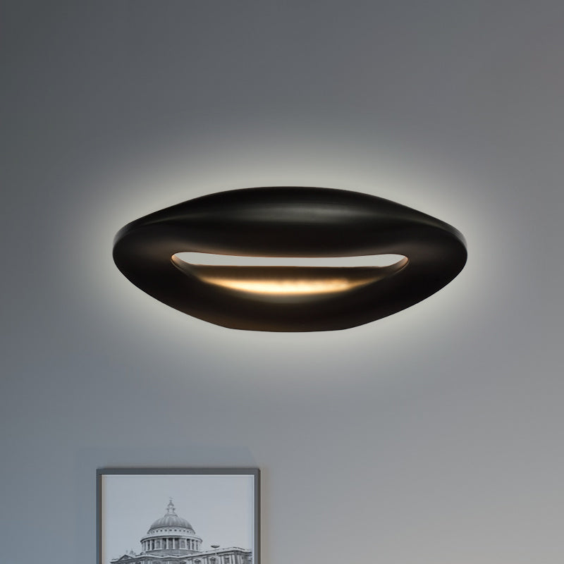 Modern Smiling Face Led Wall Lamp For Corridors - Black/White