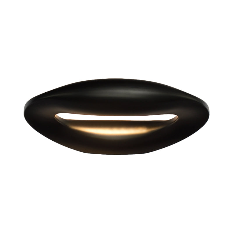 Modern Smiling Face Led Wall Lamp For Corridors - Black/White