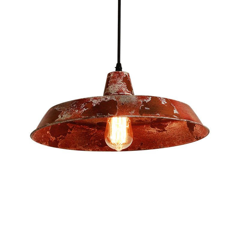 Rustic Barn Pendant Light: Farmhouse Style, 1 Bulb, Wrought Iron Hanging Lamp for Restaurants