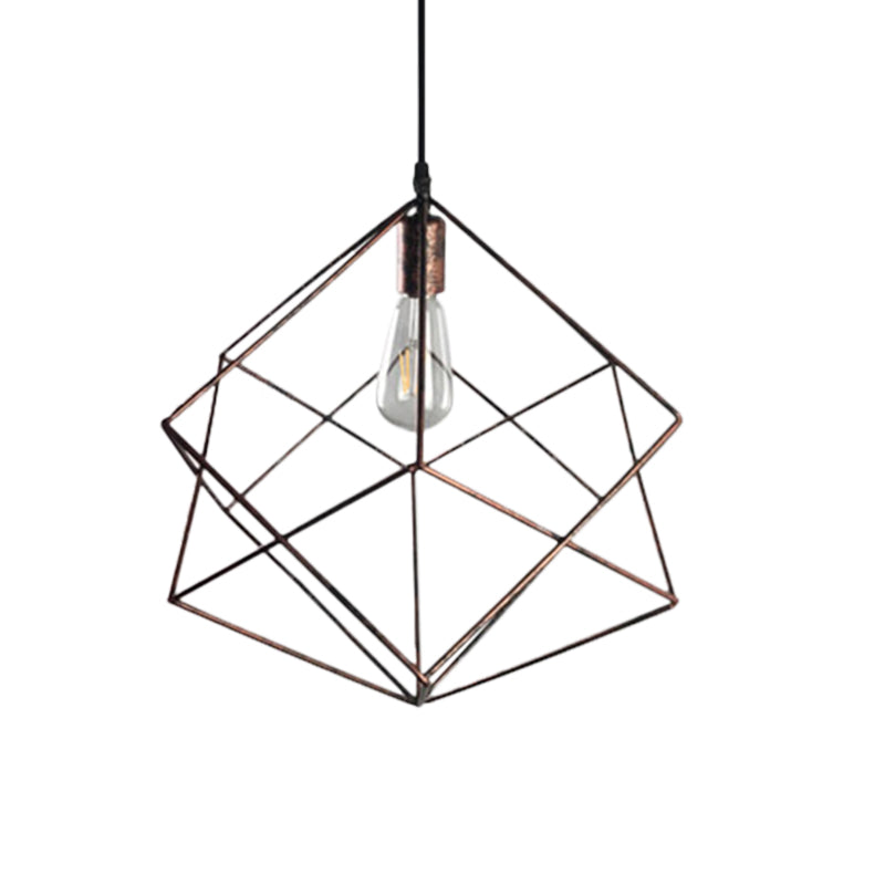 Metallic Industrial Pendant Lamp - Rust/Aged Silver - 1 Head - Perfect for Restaurants