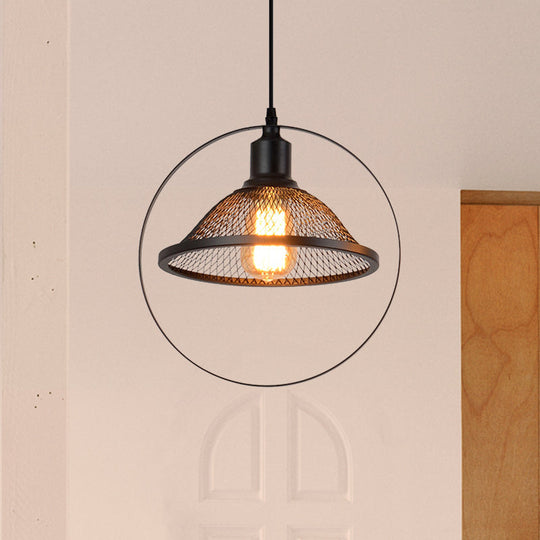 Industrial Black Metal Pendant Light For Living Rooms