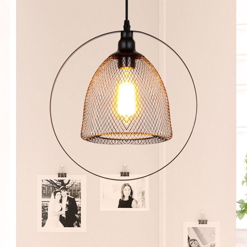 Industrial Black Metal Pendant Light For Living Rooms