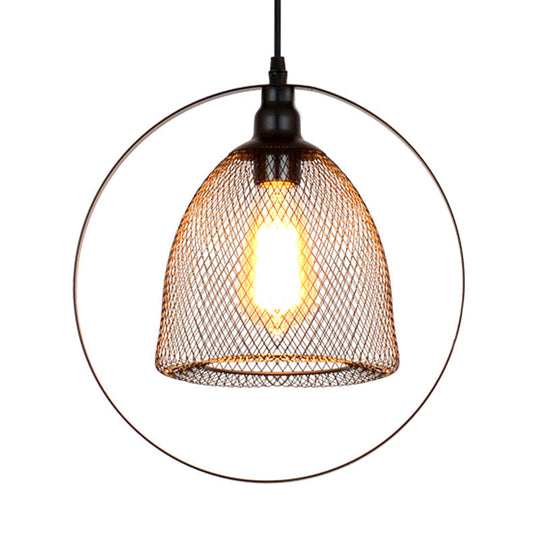 Industrial Black Metal Pendant Light For Living Rooms