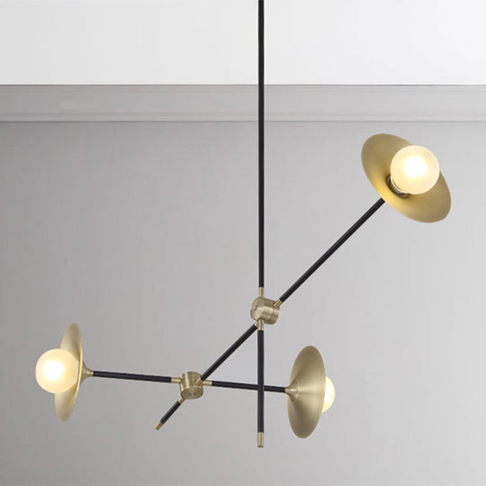 Contemporary Brass 3/6/12-Light Flared Shade Hanging Metal Suspension Chandelier Lamp