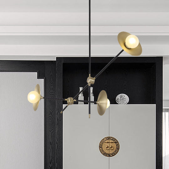 Contemporary Brass 3/6/12-Light Flared Shade Hanging Metal Suspension Chandelier Lamp