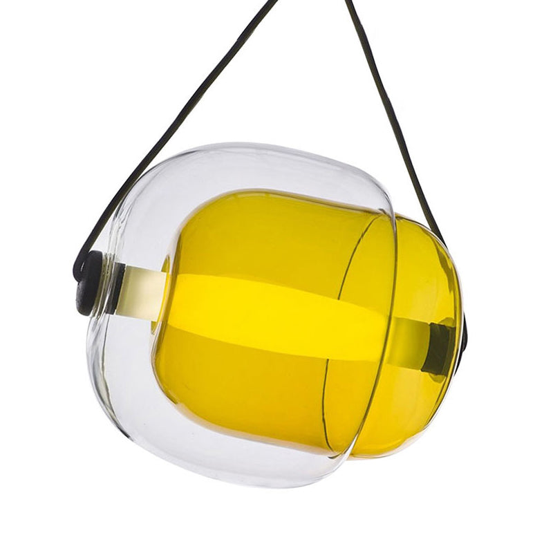 Janine - Modern Candy-Shaped Pendant Light Modern Clear Glass 1 Light Led Hanging Ceiling Lamp in Grey/Yellow/Purple with Cord