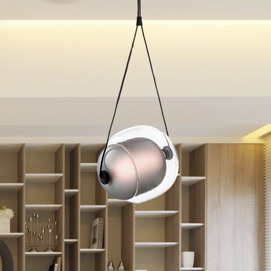 Janine - Modern Candy-Shaped Pendant Light Clear Glass 1 Led Hanging Ceiling Lamp In