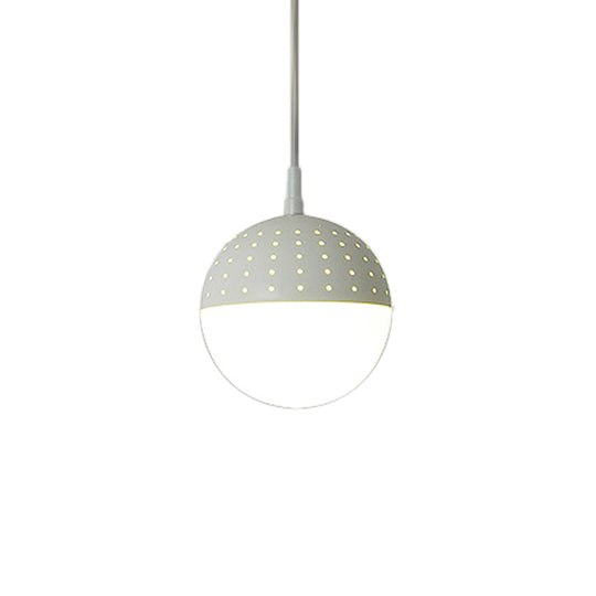 Addison - Nordic Globe/Ellipse Suspension Light with Opal White Glass Shade Metal Nordic 1 Light Black/White/Pink Hanging Pendant Light for Bedroom