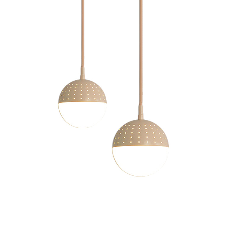 Addison - Nordic Globe/Ellipse Suspension Light with Opal White Glass Shade Metal Nordic 1 Light Black/White/Pink Hanging Pendant Light for Bedroom