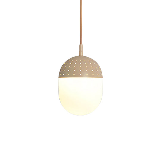 Addison - Nordic Globe/Ellipse Suspension Light with Opal White Glass Shade Metal Nordic 1 Light Black/White/Pink Hanging Pendant Light for Bedroom