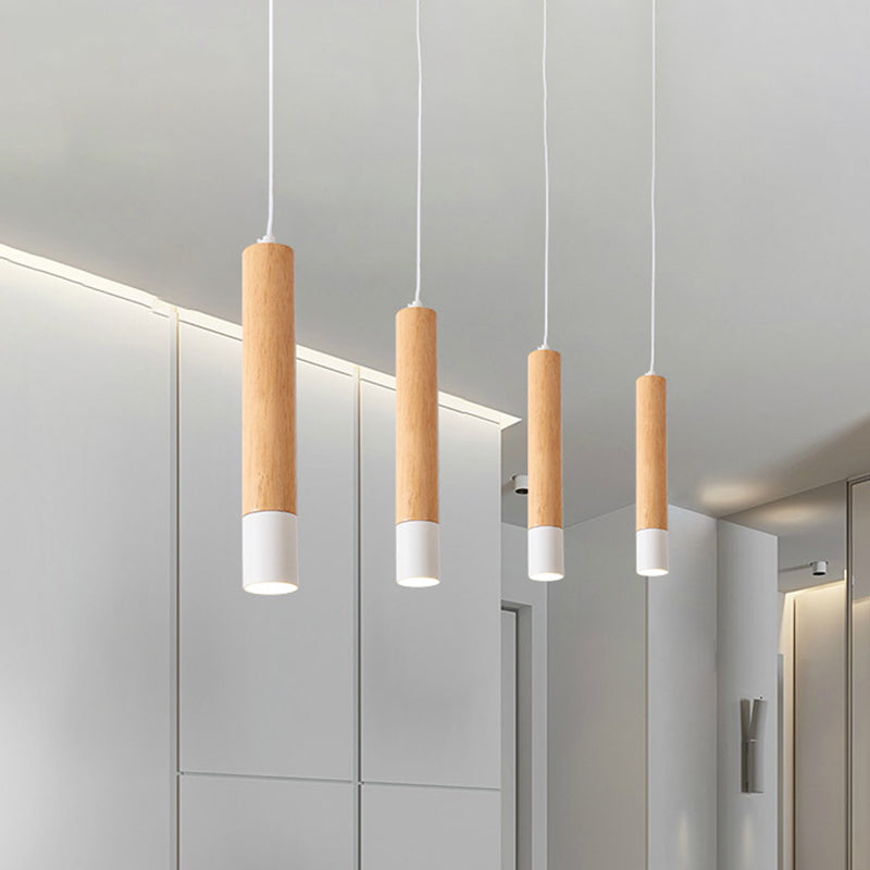 22.5/26/30 Modern Wooden Study Room Led Pendant Light With Warm/White Options