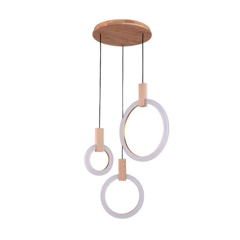 Modern Bedroom Pendant Light With Acrylic Shade And Hanging Ring - White Ceiling 8/12/16 Dia