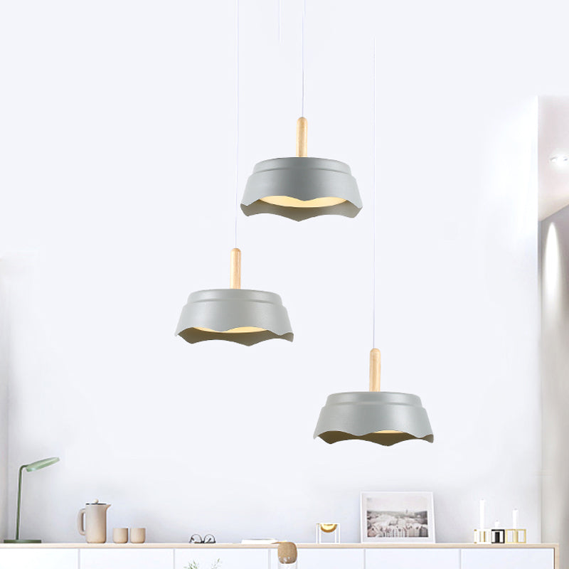 Al Thalimain - Modernism Hanging Ceiling Light- Drum Living Room Suspension Pendant Grey