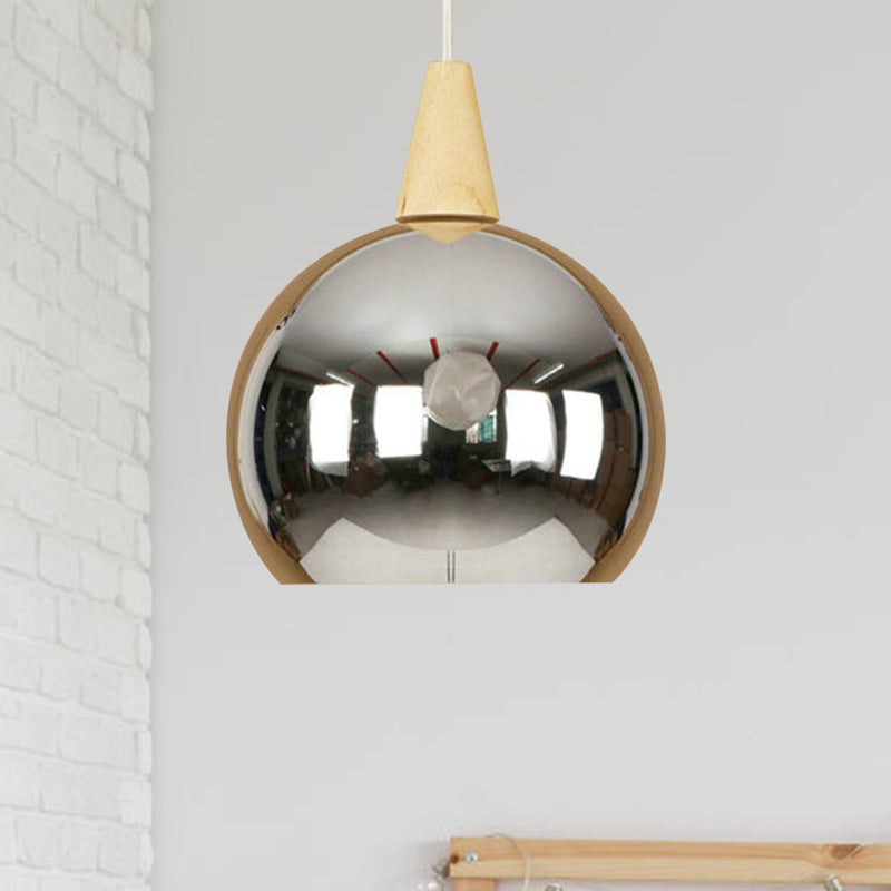 Industrial Pendant Light - Modern Mirror Ball Hanging Lamp for Bedroom