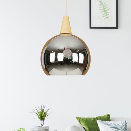 Industrial Pendant Light - Modern Mirror Ball Hanging Lamp for Bedroom