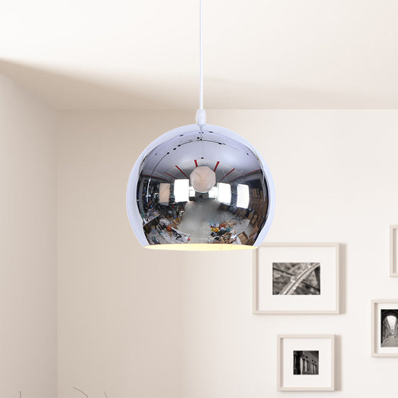 Metallic Orb Pendant Light - Industrial Style Hanging Light for Living Room