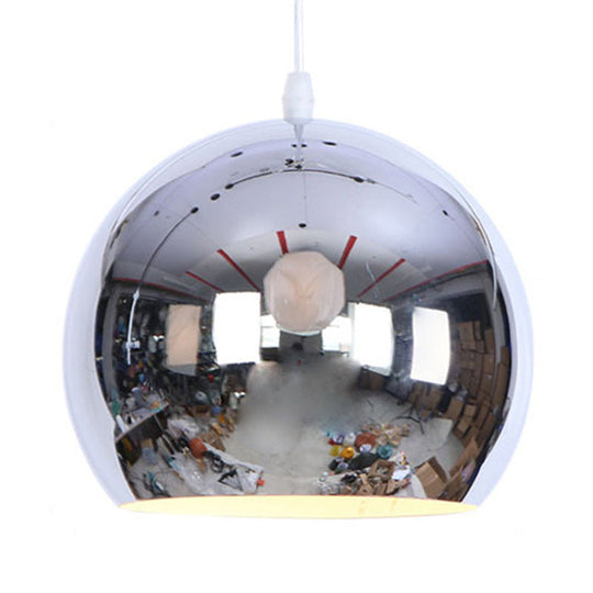 Metallic Orb Pendant Light - Industrial Style Hanging Light for Living Room