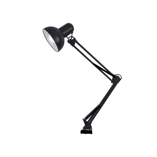 Modern Metal Shade Desk Lamp - Stylish Adjustable 1 Bulb Light For Bedroom Reading