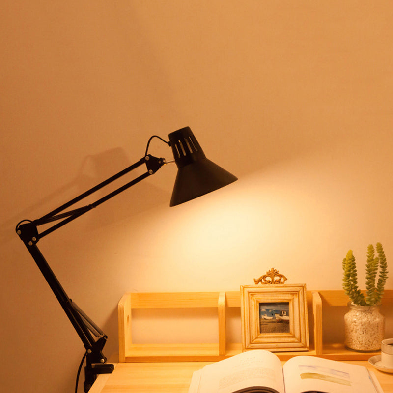 Contemporary Metal Desk Light With Adjustable Arm - Stylish Task Lamp For Study Room Black/White