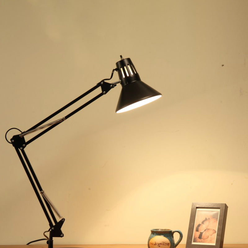 Contemporary Metal Desk Light With Adjustable Arm - Stylish Task Lamp For Study Room Black/White