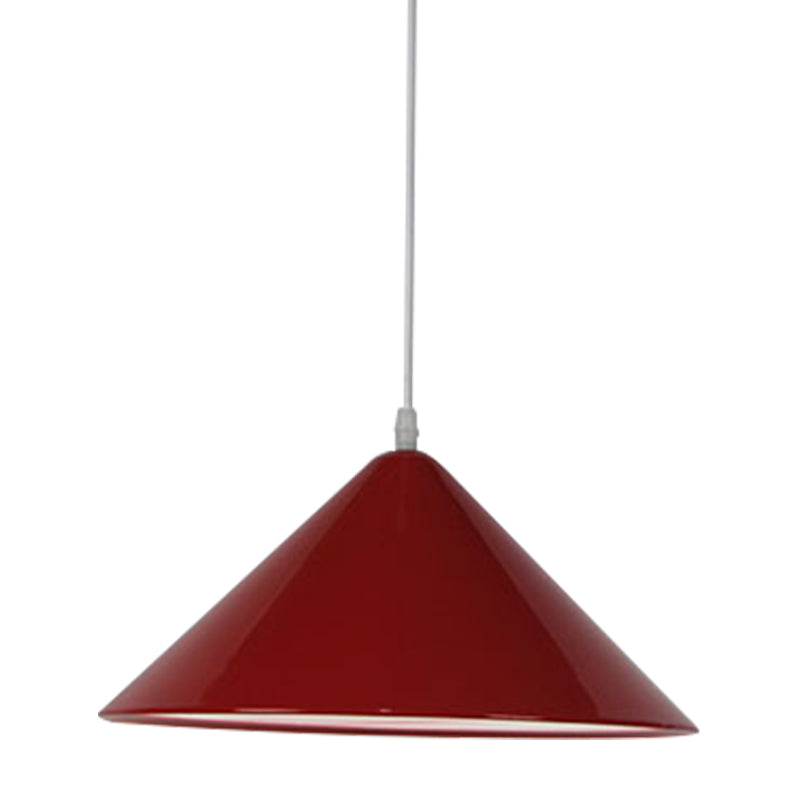 Nordic Metal Cone Pendant Light For Dining Room - Black/White/Red 1 12.5/16.5 Wide